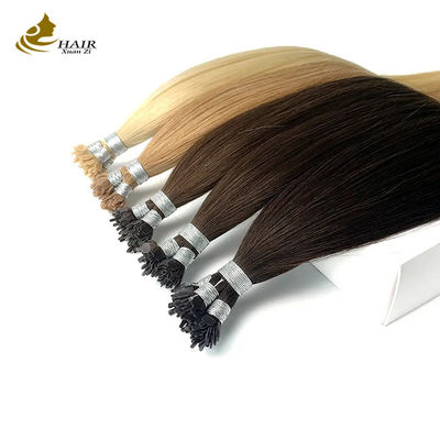 0.5g Extensões de cabelo de queratina pré-ligadas preto natural liso sedoso