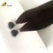 0.5g Extensões de cabelo de queratina pré-ligadas preto natural liso sedoso