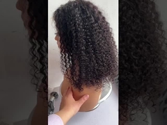 cabelo humano enrolado peruca de renda frontal
