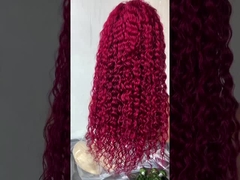 Peruca de renda frontal sem cola de cor de onda de água