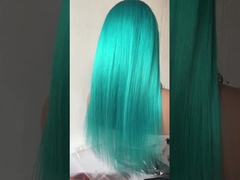 cabelo humano virgem azul reto 13*4 peruca frontal de renda