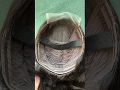 100% de cabelo humano virgem sem cola, peruca frontal de renda com alças