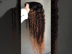 Peruca Mulher longa ondulada 1b/4/27 de cor cabelo humano Peruca em forma de U