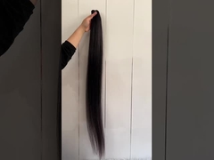 Pacotes de cabelo humano virgem liso preto natural de 38 polegadas e 40 polegadas para venda