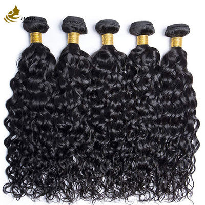 Natural Black Water Wave virgem feixes de cabelo humano