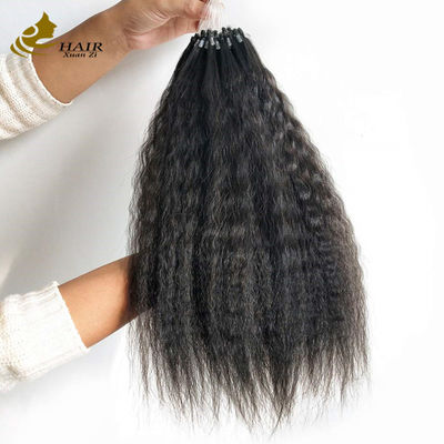 Pervertido, recto, nano, prensado, extensões de cabelo humano, preto natural, 18 polegadas.