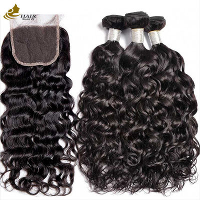 OEM Brasileiro Não Processado Wave de Água Virgin Hair Bundles Preto