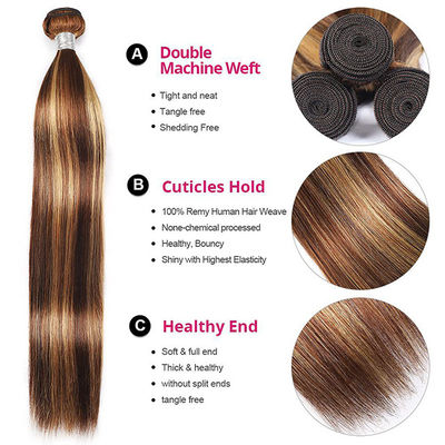 Piano 4/27 Ombre Extensões de cabelo humano destacam feixes de cabelo humano