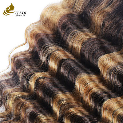 Piano 4/27 Deep Wave renda fechamento frontal cabelo brasileiro transparente fechamento 13X4
