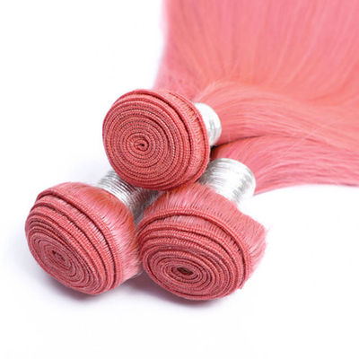 100% de fábrica, por grosso, de tecidos de cabelo humano rosa não processados