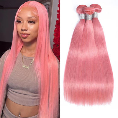 100% de fábrica, por grosso, de tecidos de cabelo humano rosa não processados