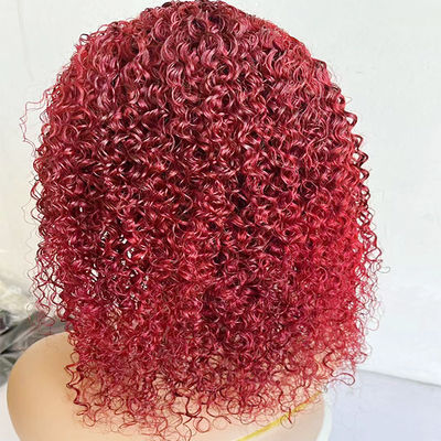 Bob colorido Peruca frontal de renda 13X4 Peruca frontal de renda Curl de cabelo humano Peruca de renda 180%