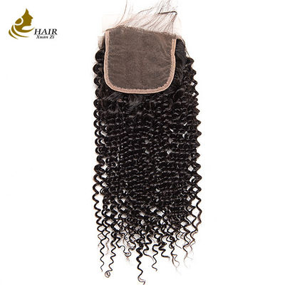 Tintas transparentes de renda não processadas 100% de cabelo humano natural 4X4 fecho de renda