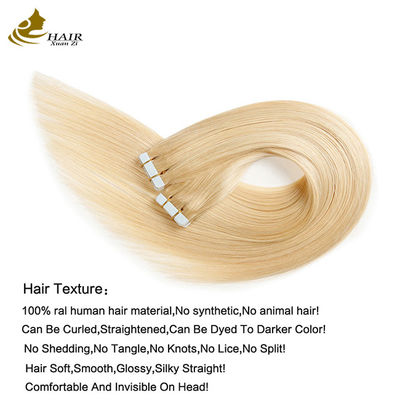 Remy Teia de Tecido de Pele Humana Extensões de Cabelo Dupla Face Teia Russa 8 "-30" Longo Personalização