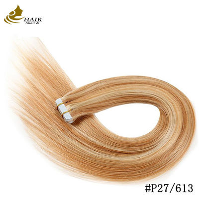 Remy Teia de Tecido de Pele Humana Extensões de Cabelo Dupla Face Teia Russa 8 "-30" Longo Personalização