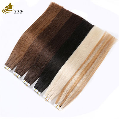 Remy Teia de Tecido de Pele Humana Extensões de Cabelo Dupla Face Teia Russa 8 "-30" Longo Personalização