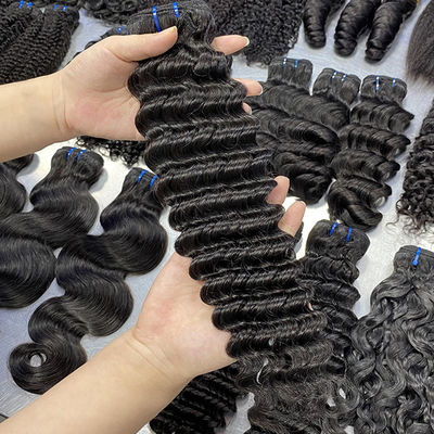 Cabelo Humano Cru Deep Wave Virgin Brazilian Hair Bundles