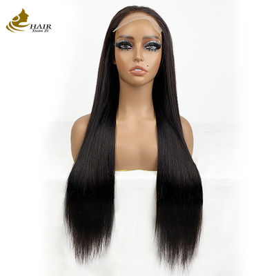 Vendedores por grosso 6*6 Cordel Frontal Velocidade natural de cabelo humano preto Perucas retas com tiras antiderrapagens