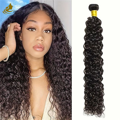 Cabeça preta natural de cabelo curvilíneo brasileiro em feixes Extensões de cabelo