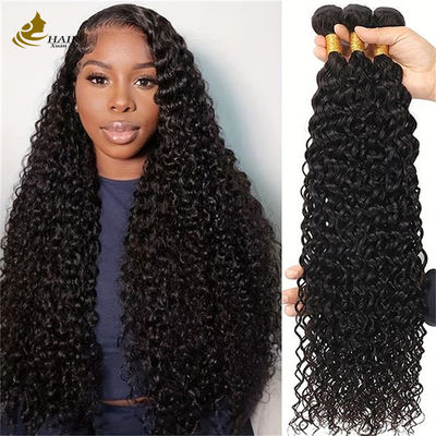 Cabeça preta natural de cabelo curvilíneo brasileiro em feixes Extensões de cabelo