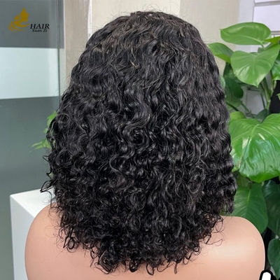 12 polegadas sem cola 5 * 5 Frente renda cabelo humano peruca onda de água sem cola de seda superior renda completa peruca