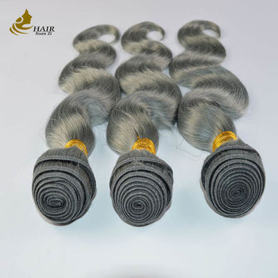 Grey Ombre Extensões de Cabelo Humano 26 polegadas com fecho
