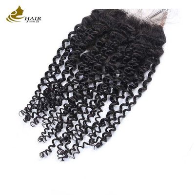 Fechamento de cabelo humano 4x4 brasileiro fechamento de cabelo humano suíço fechamento curly kinky