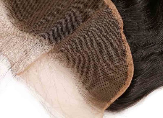 Castanho claro fecho em renda suíça frontal 13x4 cabelo humano virgem