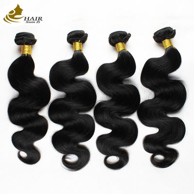 Branqueado 12A Virgin Human Hair Bundles 14 polegadas Peruvian Tecido