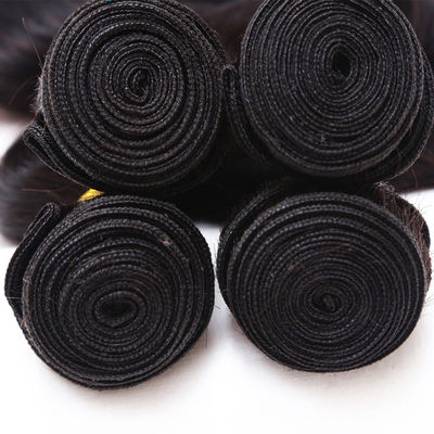 Branqueado 12A Virgin Human Hair Bundles 14 polegadas Peruvian Tecido