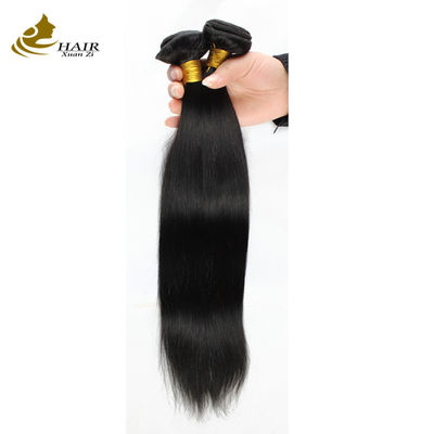 100g Extensões de Cabelo Humano Virgem Natural Negro Direito Com Fechamento