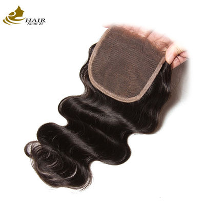 Corpo onda Remy cabelo humano renda fechamento 10A 4x4 base de seda