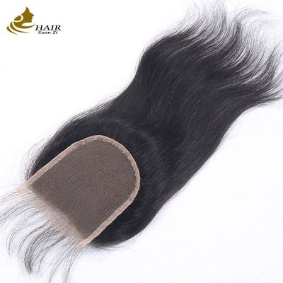 Pode ser tingido de cabelo humano virgem feixes de tecido com fecho sem emaranhado