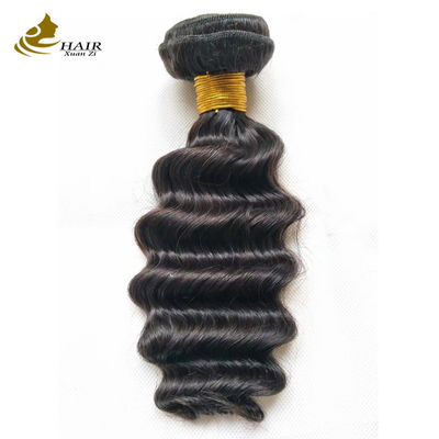 12A Grade Deep Wave Virgin Human Hair Bundles 95-100g com fecho personalizado