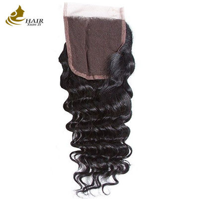12A Grade Deep Wave Virgin Human Hair Bundles 95-100g com fecho personalizado