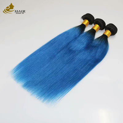 Tecelagem de Cabelo Humano Remy de Cor Popular Cor Azul Ombre Extensões de Cabelo Humano