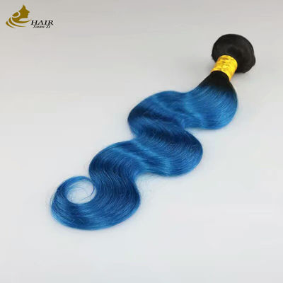 Tecelagem de Cabelo Humano Remy de Cor Popular Cor Azul Ombre Extensões de Cabelo Humano