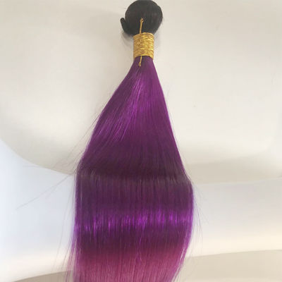 1B Extensões de Cabelo Humano Ombre Colorido Roxo Pacotes Remy Cabelo Humano Tecido