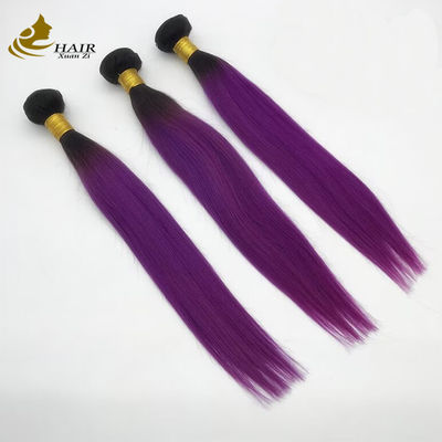 1B Extensões de Cabelo Humano Ombre Colorido Roxo Pacotes Remy Cabelo Humano Tecido