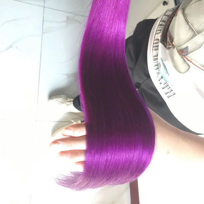 1B Extensões de Cabelo Humano Ombre Colorido Roxo Pacotes Remy Cabelo Humano Tecido