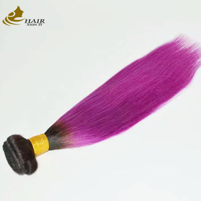 Cor Personalizada 100% Cabelo Humano Virgem Rosa Suave Ombre Extensões de Cabelo Humano Pacotes Lisos