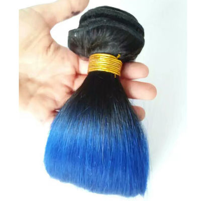 Menina Brasileira Brasileira Ombre Extensões de Cabelo Humano Pacotes Azul 1B