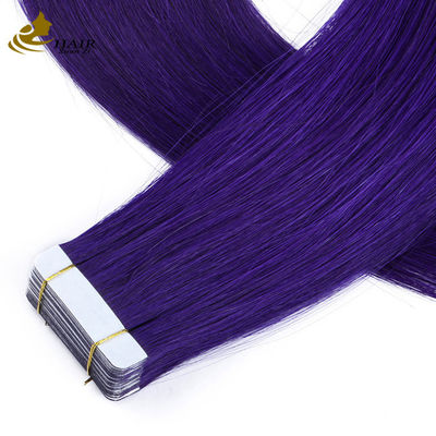 Banda dupla de cabelo brasileira Extensões de cabelo 30 polegadas Roxo