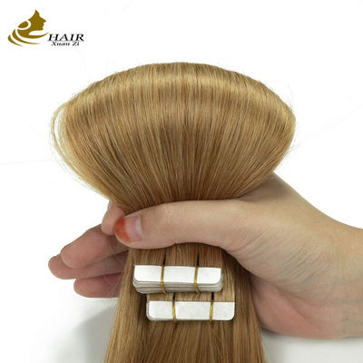 Indian Virgin Invisible Tape em extensões Remy Perucas em grande
