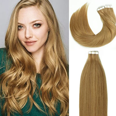 Indian Virgin Invisible Tape em extensões Remy Perucas em grande