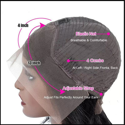 Perucas personalizadas de cabelo humano de Borgonha Afro Kinky Curly Style