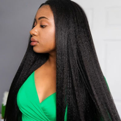 Perucas sem chapéu Sem cola Cabelo humano 360 Kinky Direito ODM