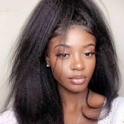 Perucas sem chapéu Sem cola Cabelo humano 360 Kinky Direito ODM