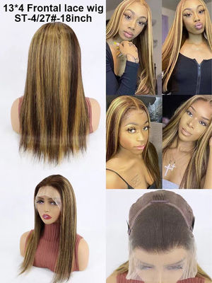 Perucas de cabelo humano personalizadas castanho respirável