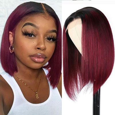 Cores personalizadas Bob Peruca de renda frontal 100% cabelo humano brasileiro Peruca de renda
